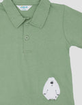 Little M  Polo Short Woven Bear Pakaian Setelan Bayi