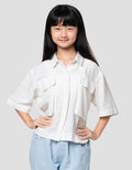 Nevada Kantong Lidah Kancing Tutup Kemeja Anak Perempuan