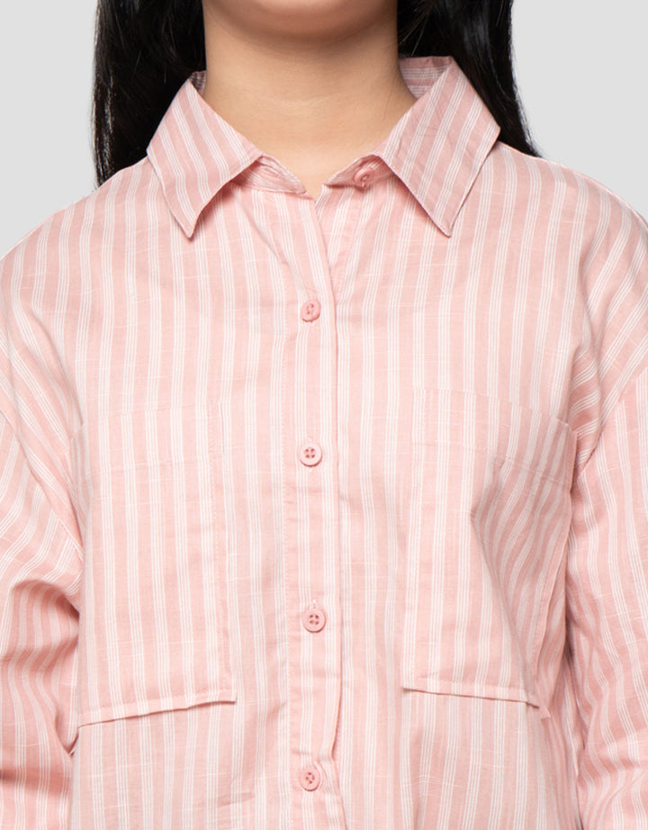 Nevada Salur Bawah Putih Stopper Kemeja Anak Perempuan