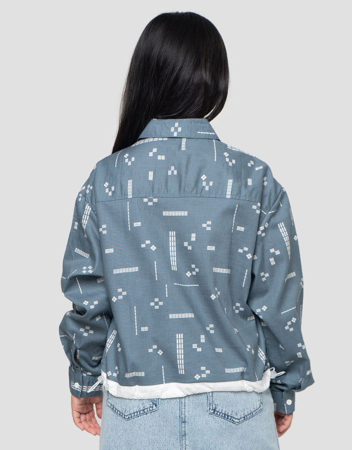 Nevada Geometrik Sarimbit Kemeja Anak Perempuan