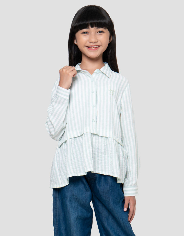Nevada Salur Potong Pinggang Kemeja Anak Perempuan