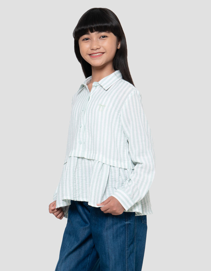 Nevada Salur Potong Pinggang Kemeja Anak Perempuan