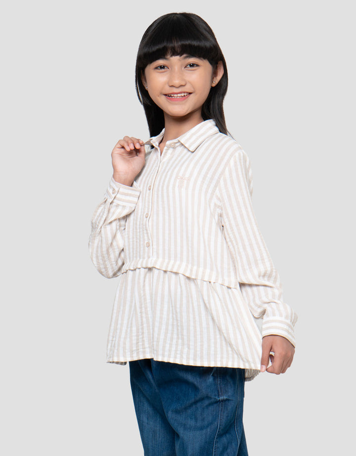 Nevada Salur Potong Pinggang Kemeja Anak Perempuan