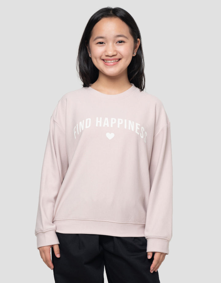 Nevada Tekstur Find Happiness Sweater Anak Perempuan