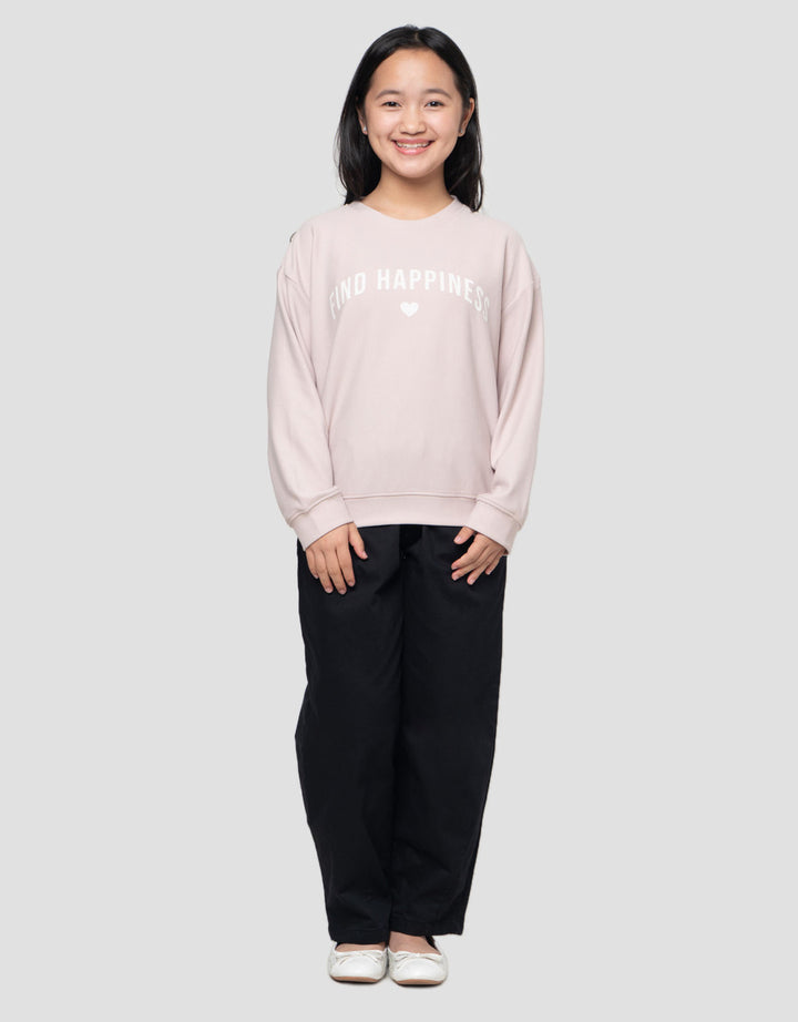 Nevada Tekstur Find Happiness Sweater Anak Perempuan