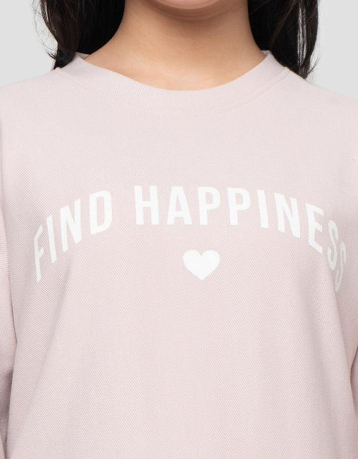 Nevada Tekstur Find Happiness Sweater Anak Perempuan