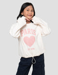 Nevada Tekstur Stopper Sablon Paris Sweater Anak Perempuan