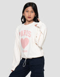 Nevada Tekstur Stopper Sablon Paris Sweater Anak Perempuan