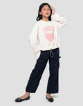 Nevada Tekstur Stopper Sablon Paris Sweater Anak Perempuan