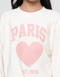 Nevada Tekstur Stopper Sablon Paris Sweater Anak Perempuan