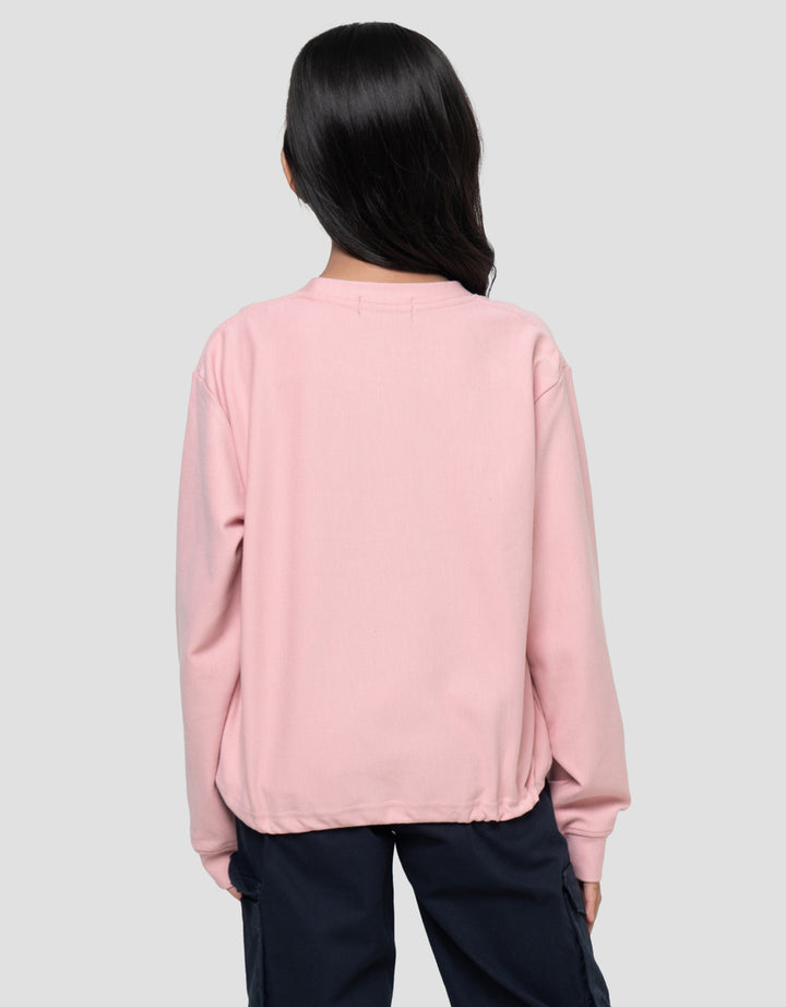Nevada Tekstur Stopper Sablon Merci Amour Sweater Anak Perempuan