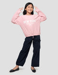 Nevada Tekstur Stopper Sablon Merci Amour Sweater Anak Perempuan