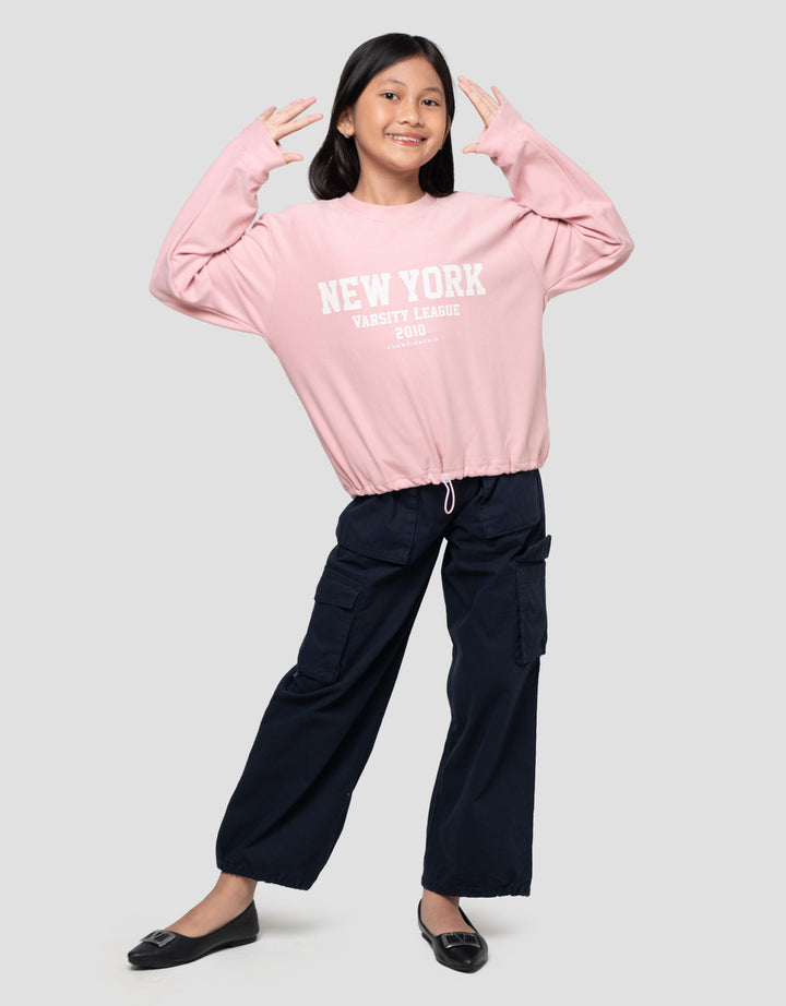 Nevada Tekstur Stopper Sablon Merci Amour Sweater Anak Perempuan