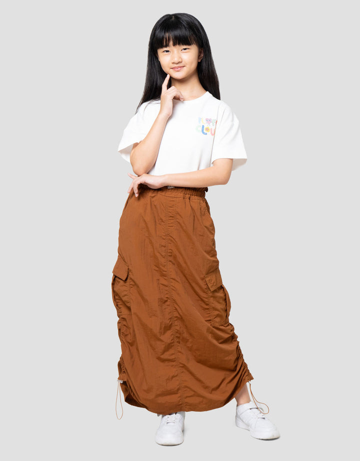 Nevada Parachute Paperbag Waist Rok Maxi Anak Perempuan