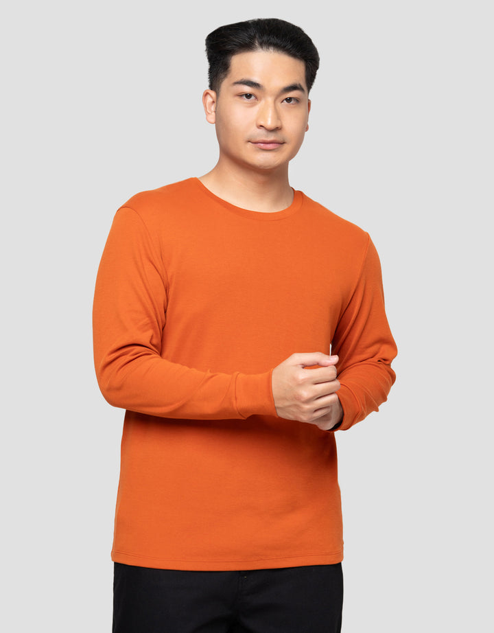 SUKO ROUND NECK SOFT TOUCH KERAH BULAT LENGAN PANJANG KAOS PRIA