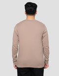 Suko Round Neck Soft Touch Kerah Bulat Lengan Panjang Kaos Pria
