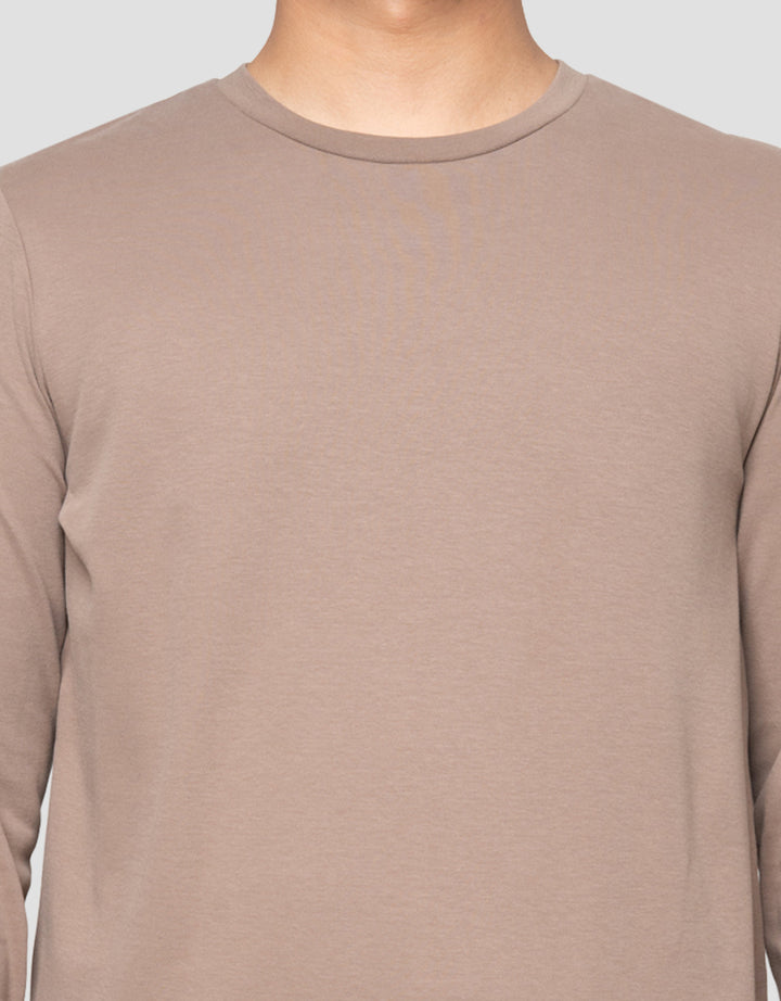 Suko Round Neck Soft Touch Kerah Bulat Lengan Panjang Kaos Pria