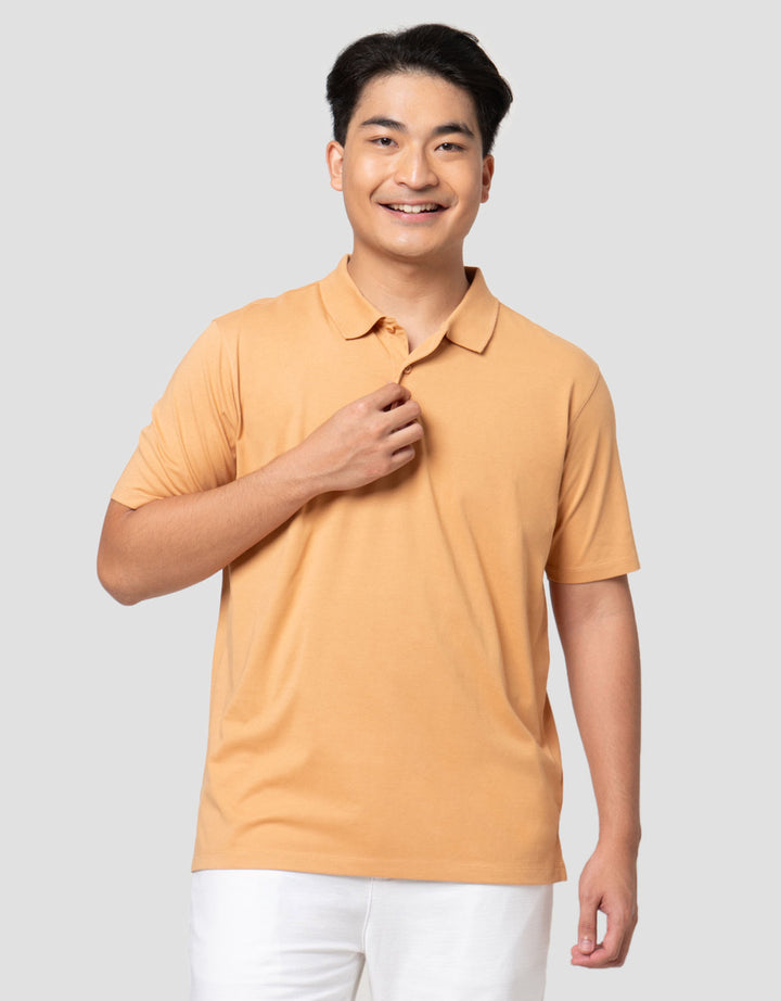 Suko Solid Knit Top Cool Touch Lengan Pendek Kaos Polo Pria