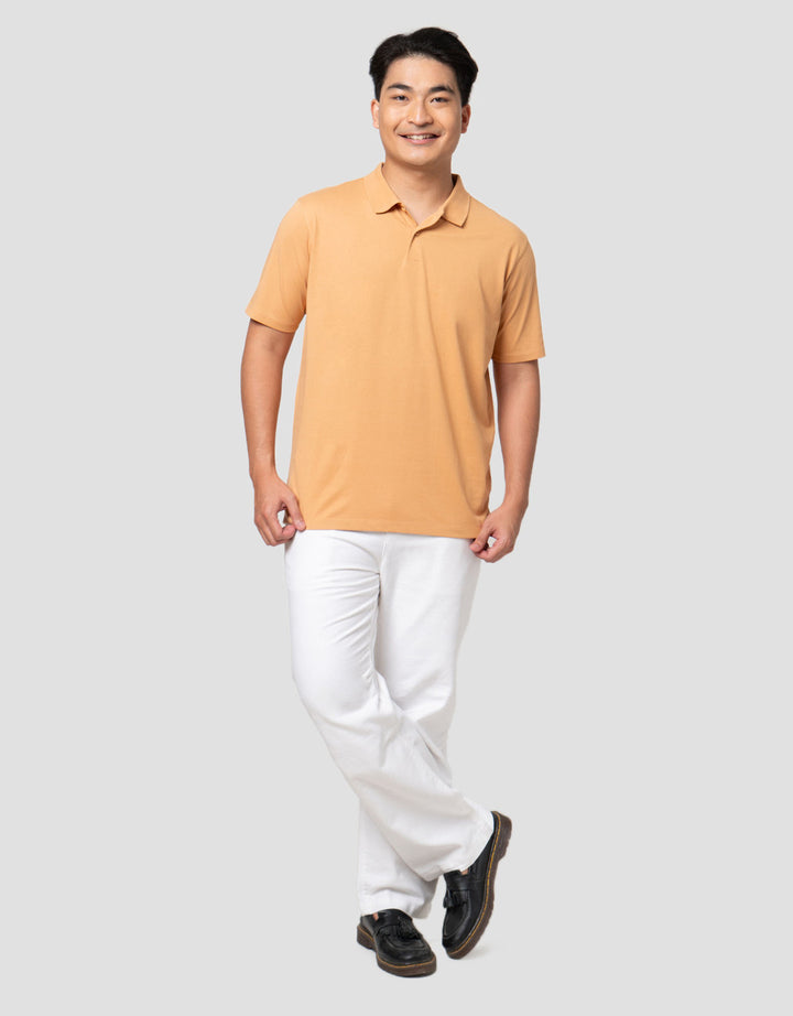 Suko Solid Knit Top Cool Touch Lengan Pendek Kaos Polo Pria