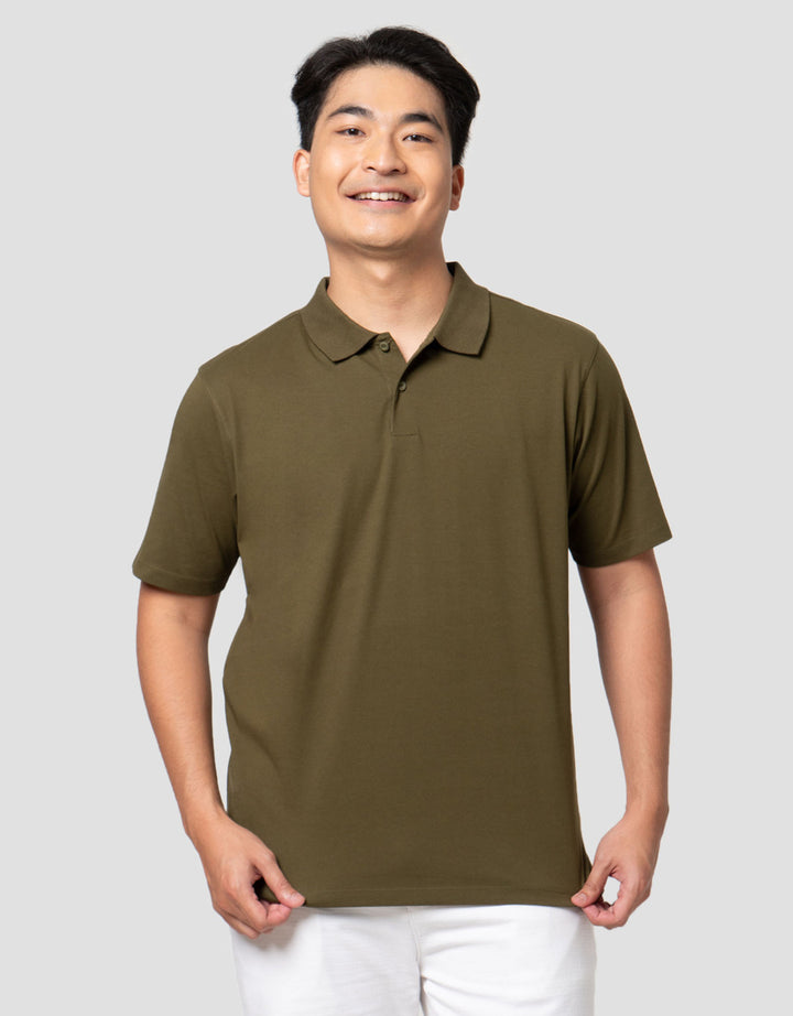 Suko Solid Knit Top Cool Touch Lengan Pendek Kaos Polo Pria