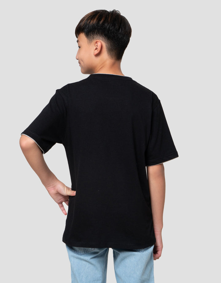 Nevada Contrast Mock Layer Kaos Anak Laki-laki