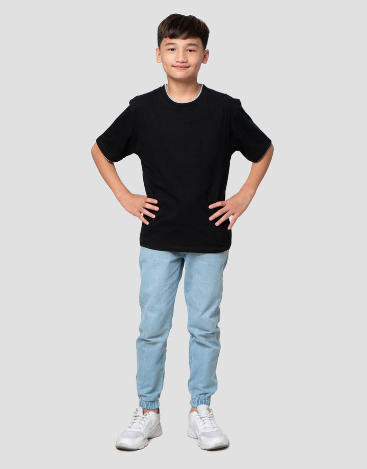 Nevada Contrast Mock Layer Kaos Anak Laki-laki