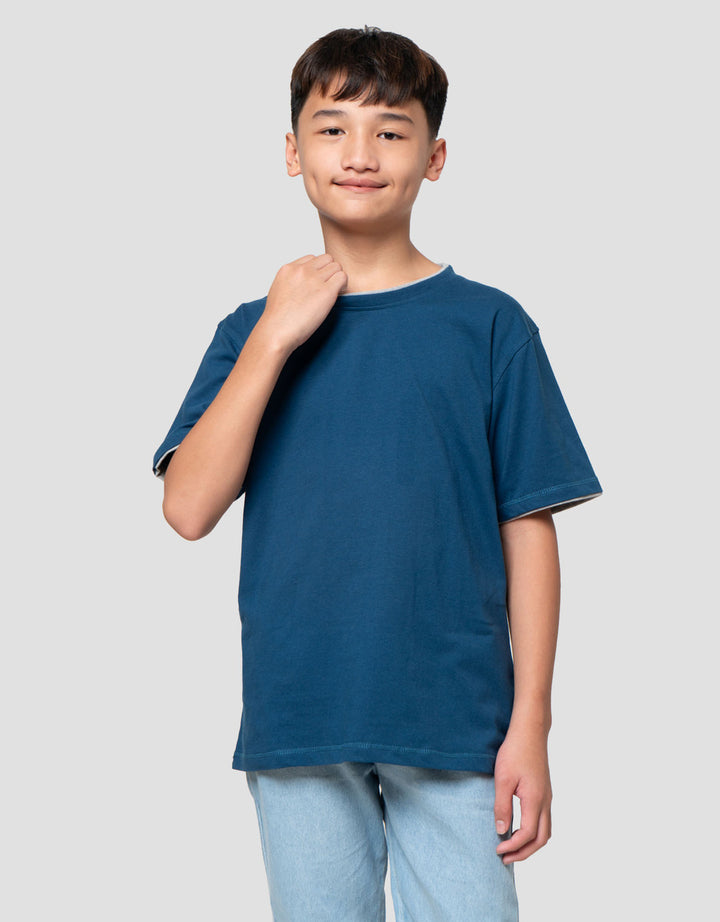 Nevada Contrast Mock Layer Kaos Anak Laki-laki