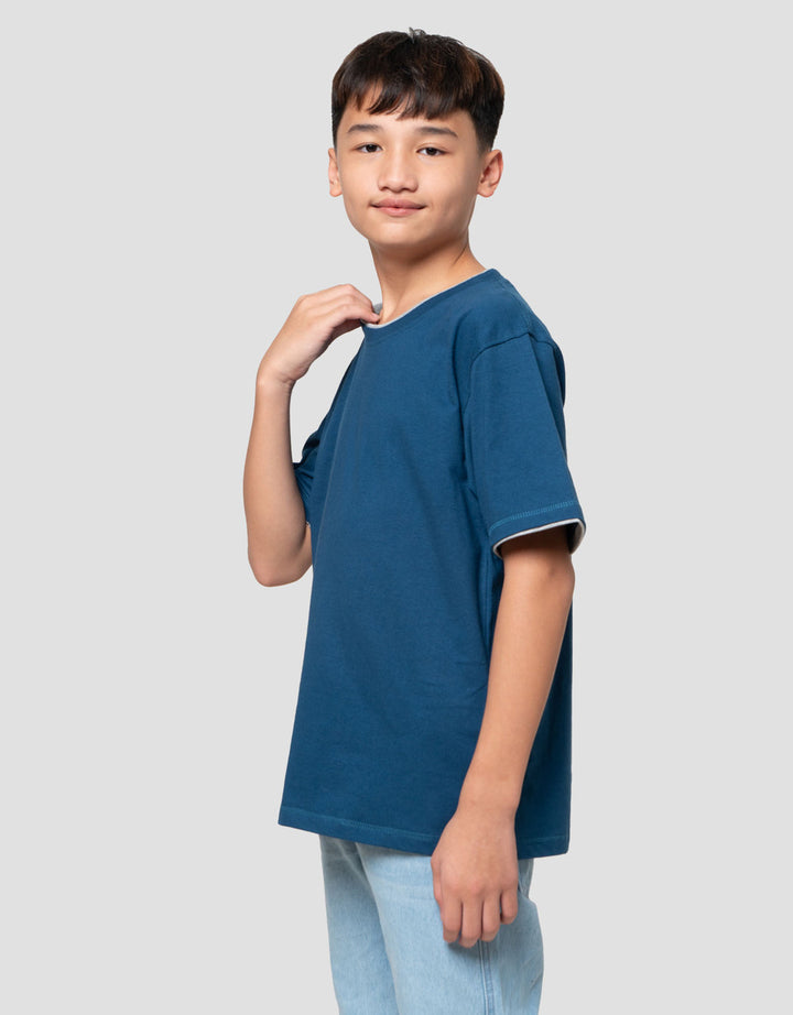 Nevada Contrast Mock Layer Kaos Anak Laki-laki