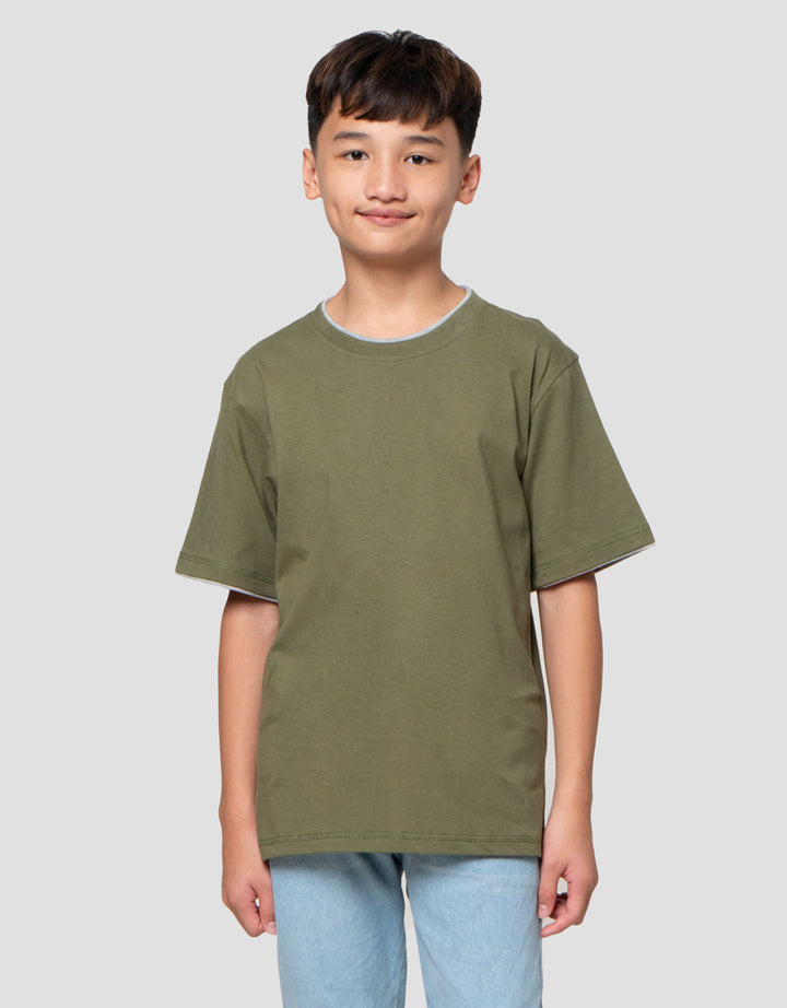 Nevada Contrast Mock Layer Kaos Anak Laki-laki