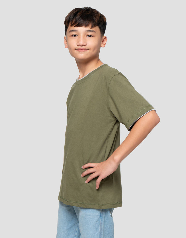 Nevada Contrast Mock Layer Kaos Anak Laki-laki