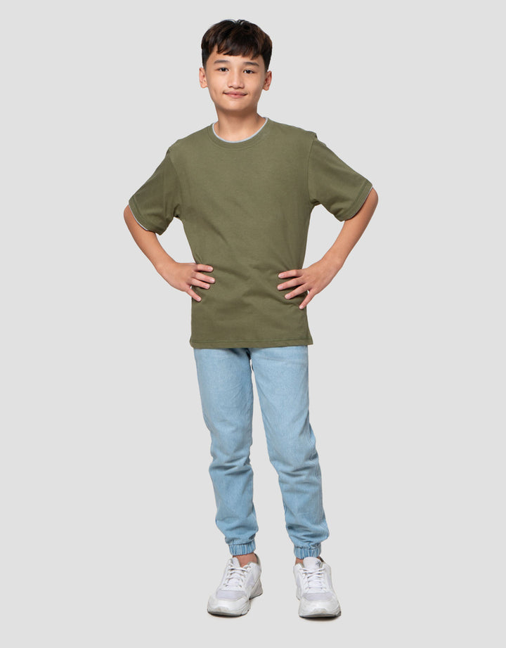 Nevada Contrast Mock Layer Kaos Anak Laki-laki