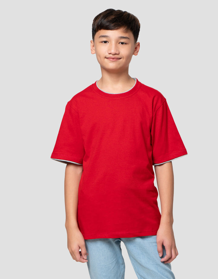 Nevada Contrast Mock Layer Kaos Anak Laki-laki