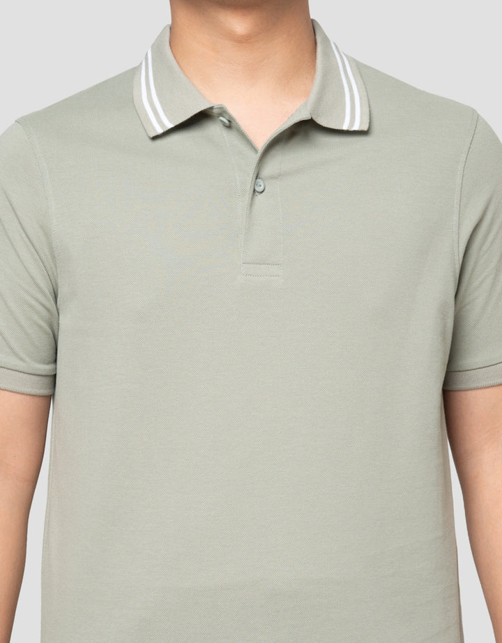 Suko Solid Knit Top Lengan Pendek Kaos Polo Pria