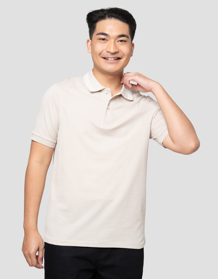 Suko Solid Knit Top Lengan Pendek Kaos Polo Pria