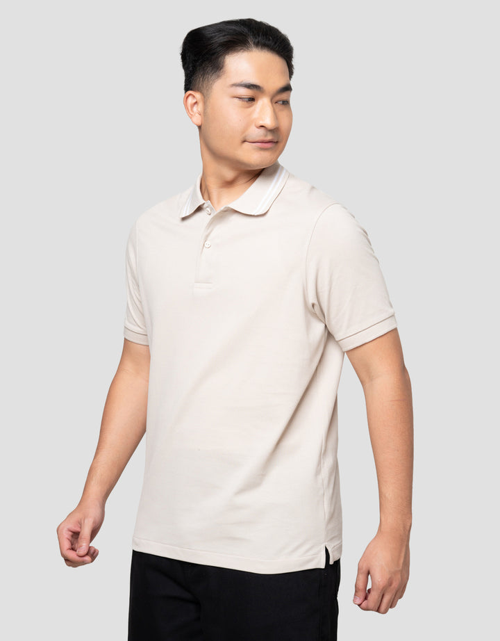 Suko Solid Knit Top Lengan Pendek Kaos Polo Pria