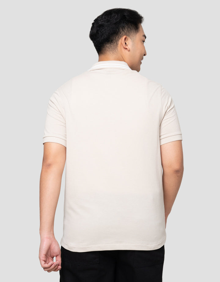 Suko Solid Knit Top Lengan Pendek Kaos Polo Pria