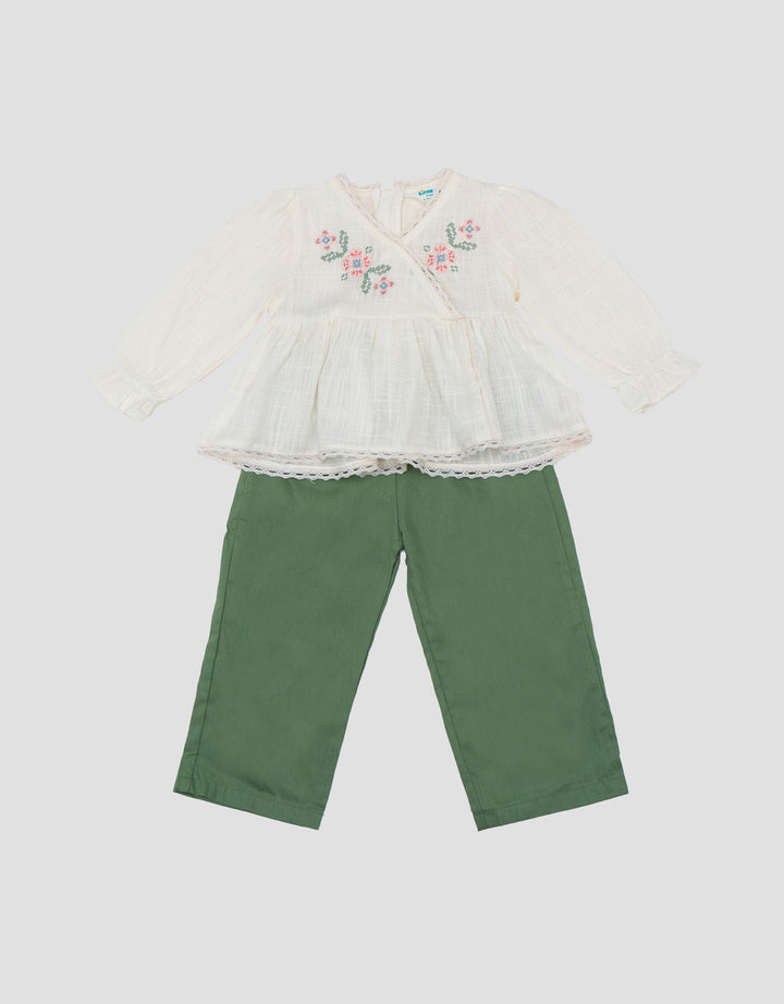 Little M Textured Kimono Setelan Baju Muslim Bayi