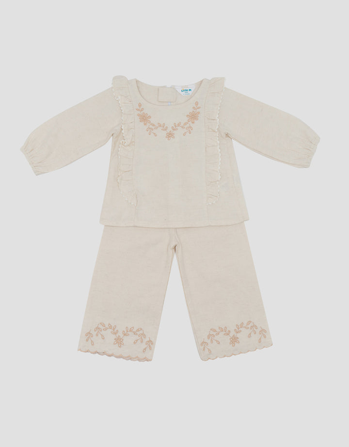 LITTLE M RAMI EMBRO FLOWER SETELAN BAJU MUSLIM BAYI