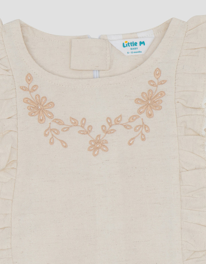 Little M Rami Embro Flower Setelan Baju Muslim Bayi