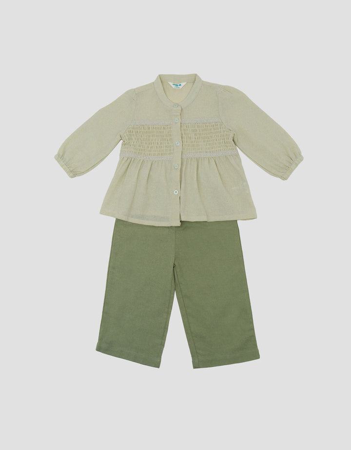 Little M Rami Smoked Dada Setelan Baju Muslim Bayi