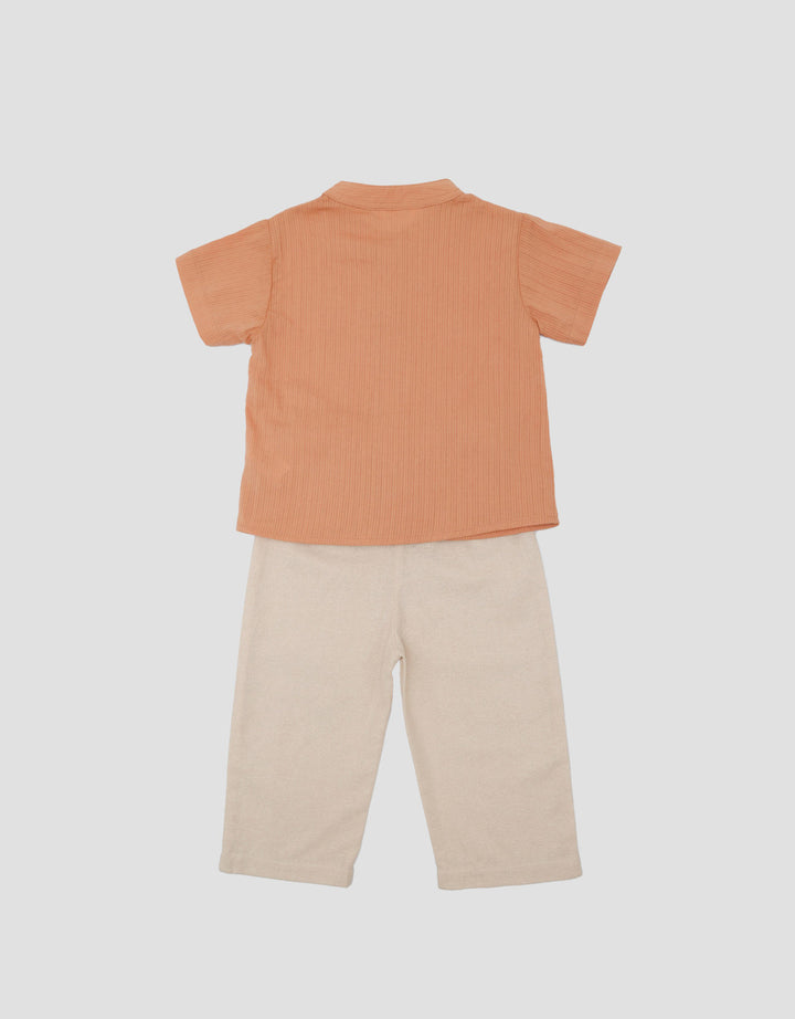 Little M Textured With 2 Below Pocket Setelan Baju Muslim Bayi