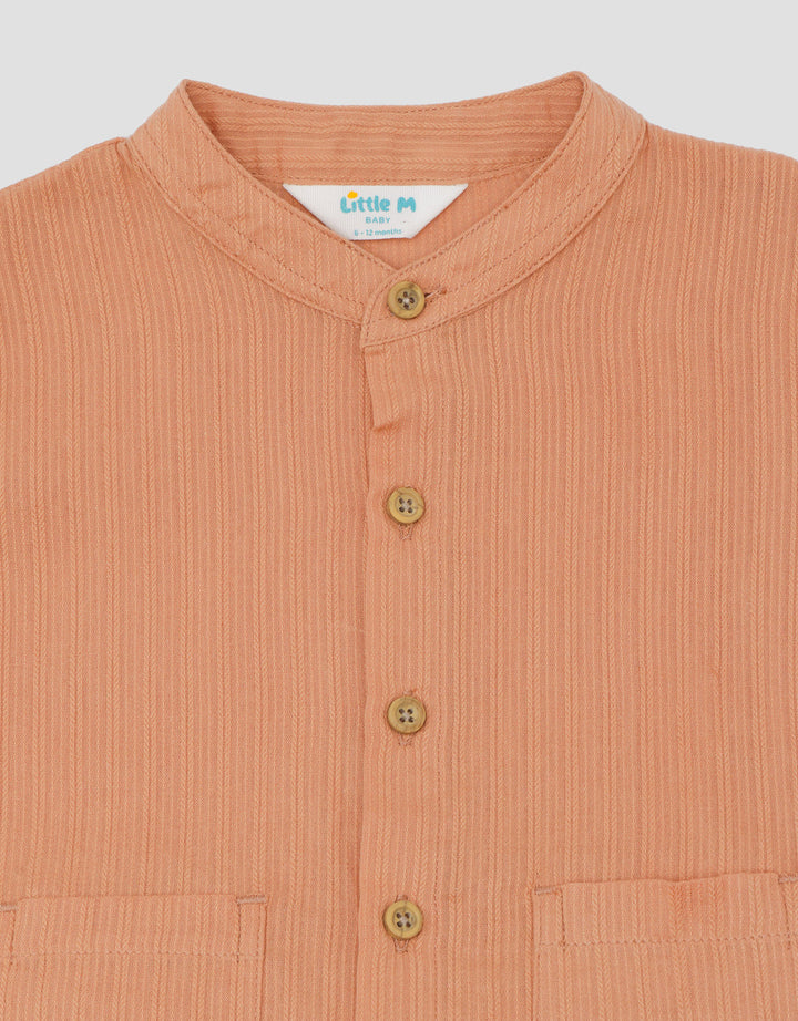 Little M Textured With 2 Below Pocket Setelan Baju Muslim Bayi