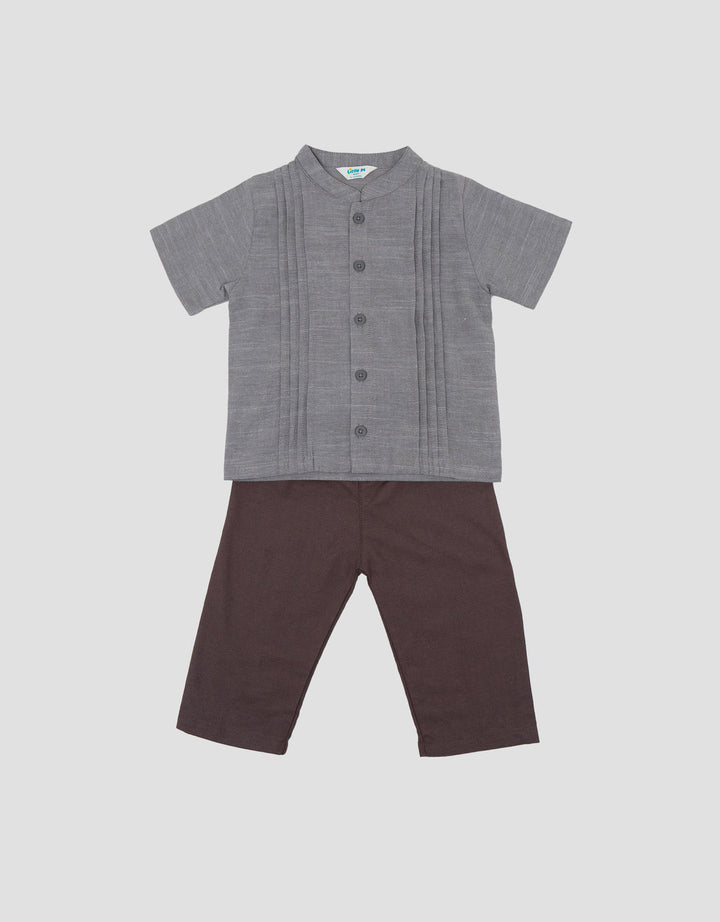 Little M Plisket Pintu Dada Setelan Baju Muslim Bayi