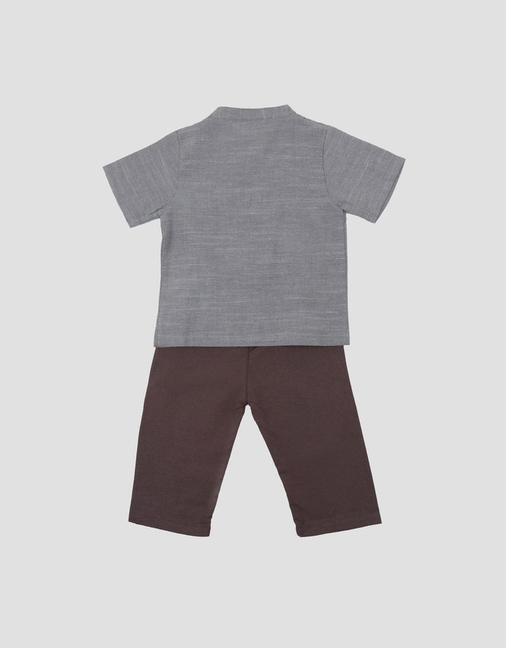 Little M Plisket Pintu Dada Setelan Baju Muslim Bayi