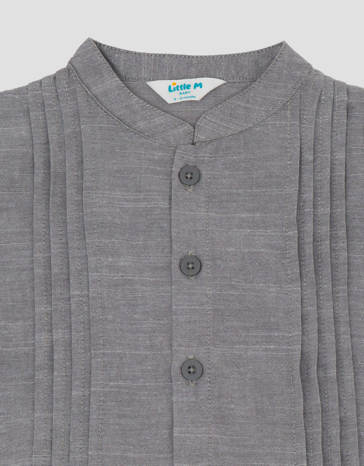 Little M Plisket Pintu Dada Setelan Baju Muslim Bayi