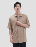 Suko Solid Full Button Lengan Pendek Kaos Polo Pria