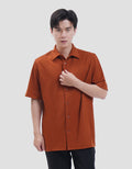 Suko Solid Full Button Lengan Pendek Kaos Polo Pria
