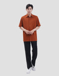 Suko Solid Full Button Lengan Pendek Kaos Polo Pria