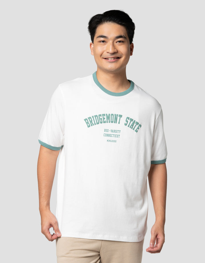 Aos Ringer Tee The Jocks Club Bridgemont Kaos Pria