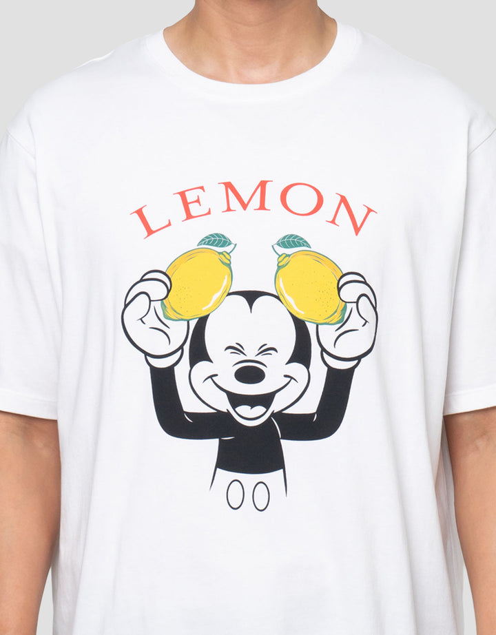 Aos Theme Tbnd Disney Mickey Two Lemon Kaos Pria